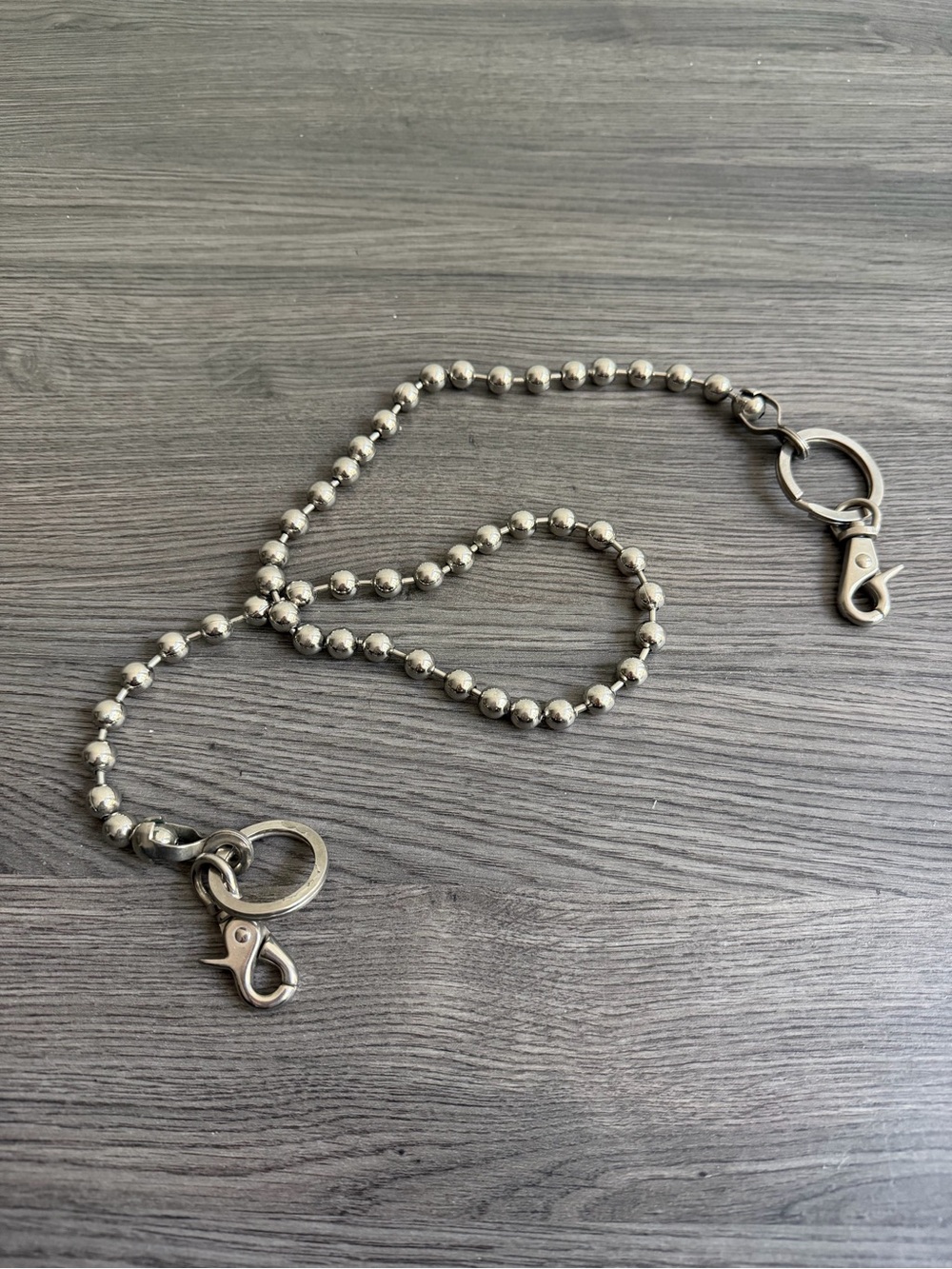Japna Silver Ball Chain Key & Card Holder Strap